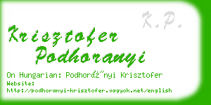 krisztofer podhoranyi business card